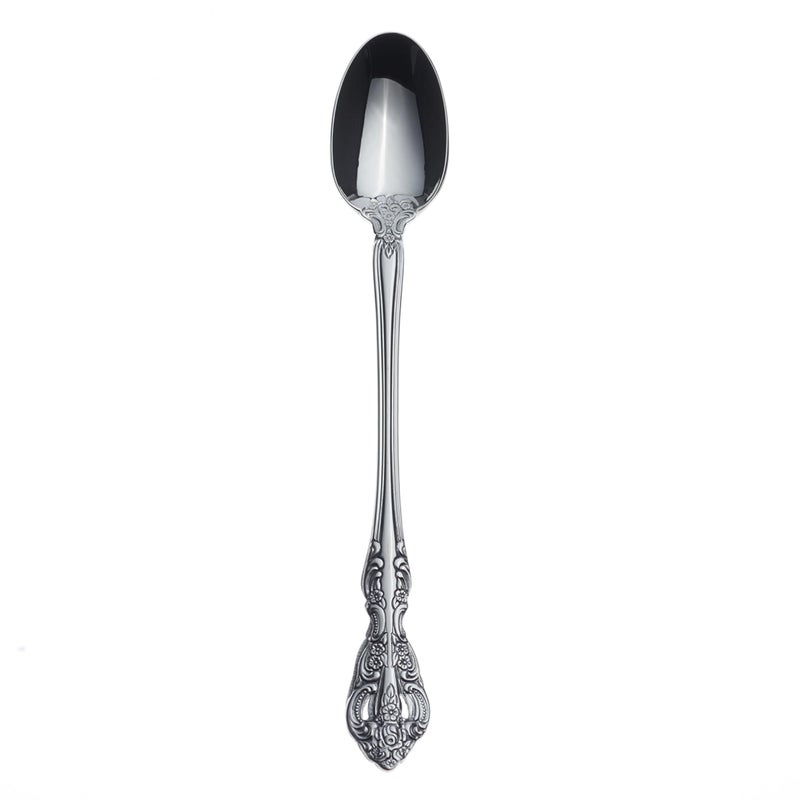 Oneida Silverware Set, Michelangelo Fine Flatware Tall Drink Spoon, Service For 1, Dishwasher Safe, 18/10 Stainless Steel, Mirror Finish, Home and Kitchen Utensils, Long Drink Spoon (Silver, 1 Piece) - Image 1
